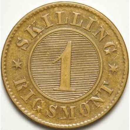 Dänemark 1 Rigsmont Skilling 1863, Enlèvement, Autres pays, Monnaie en vrac