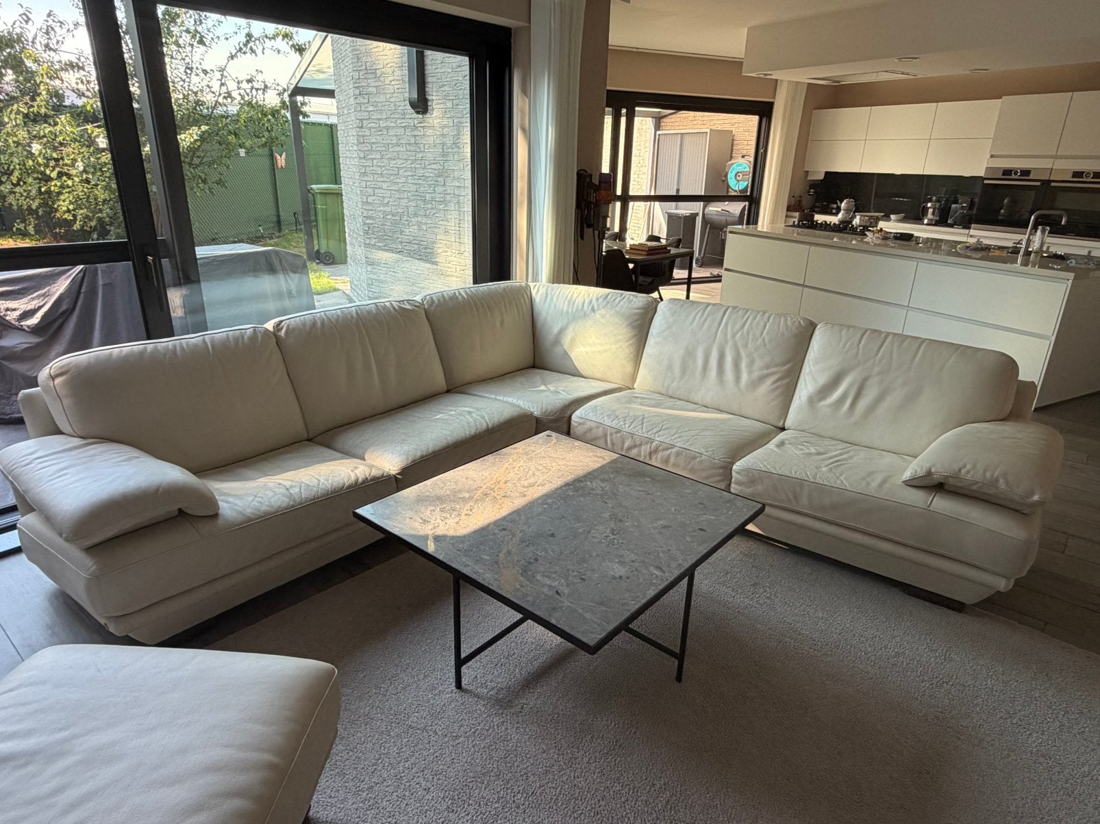 Canapé d'angle en cuir Natuzzi Plaza Buffle — N. prix 7000€, Enlèvement, Utilisé, Cuir, Plaza