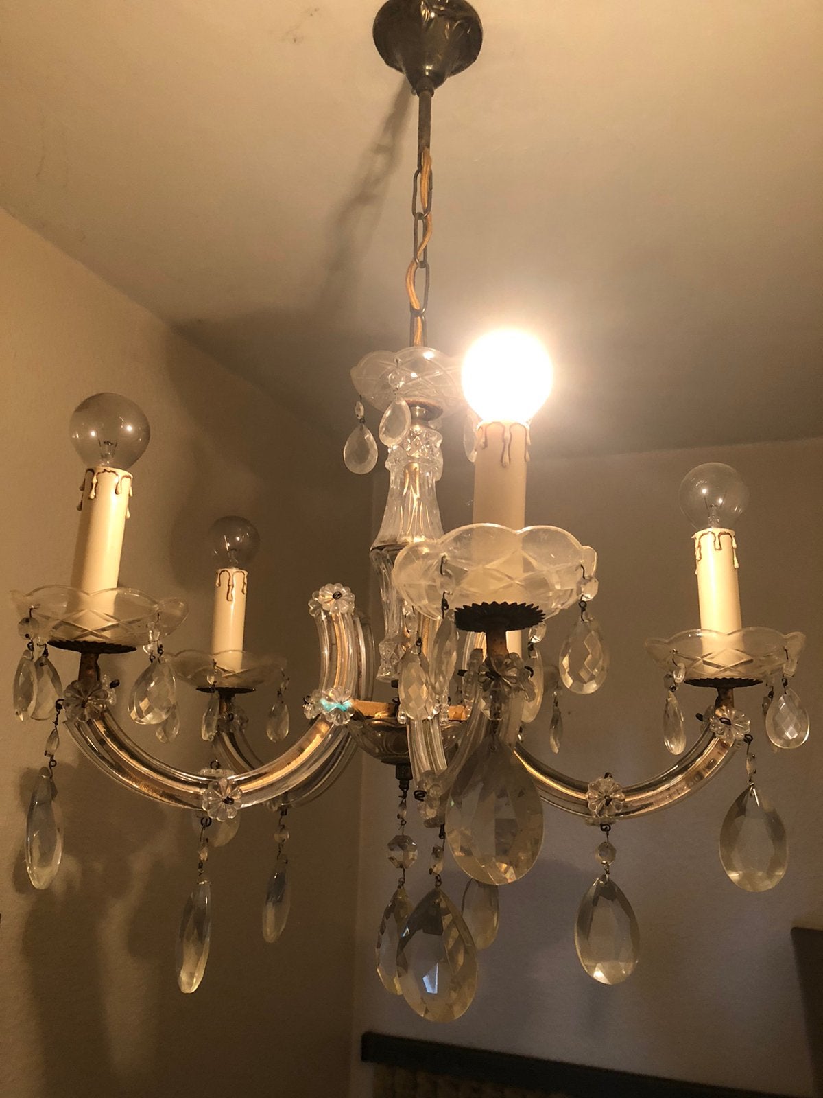 LUSTER MET GLAS, Ophalen, Gebruikt, Glas