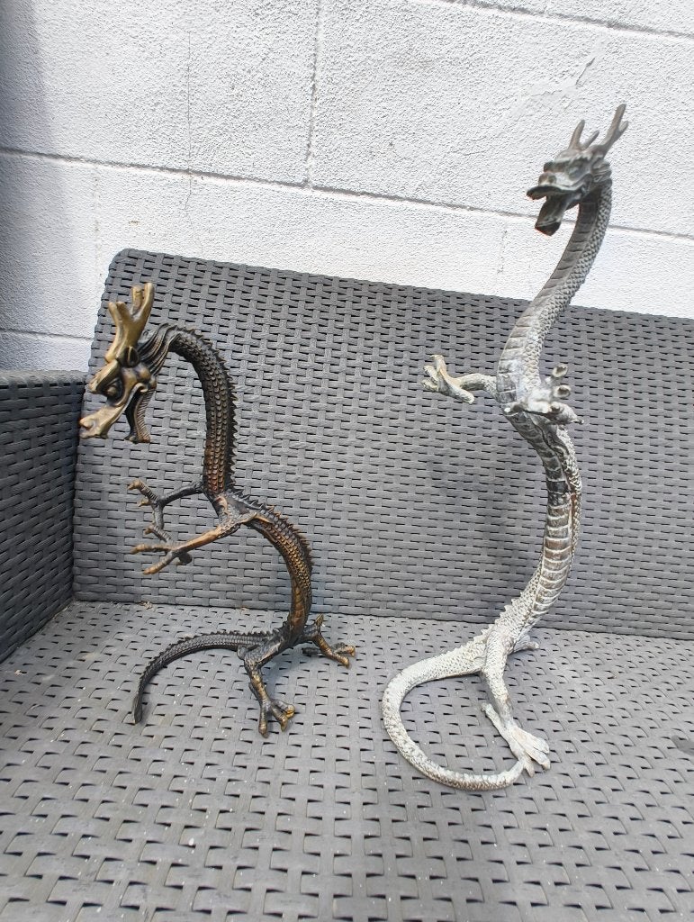 Dragons asiatiques vintage en bronze, Antiquités & Art, Enlèvement, Bronze