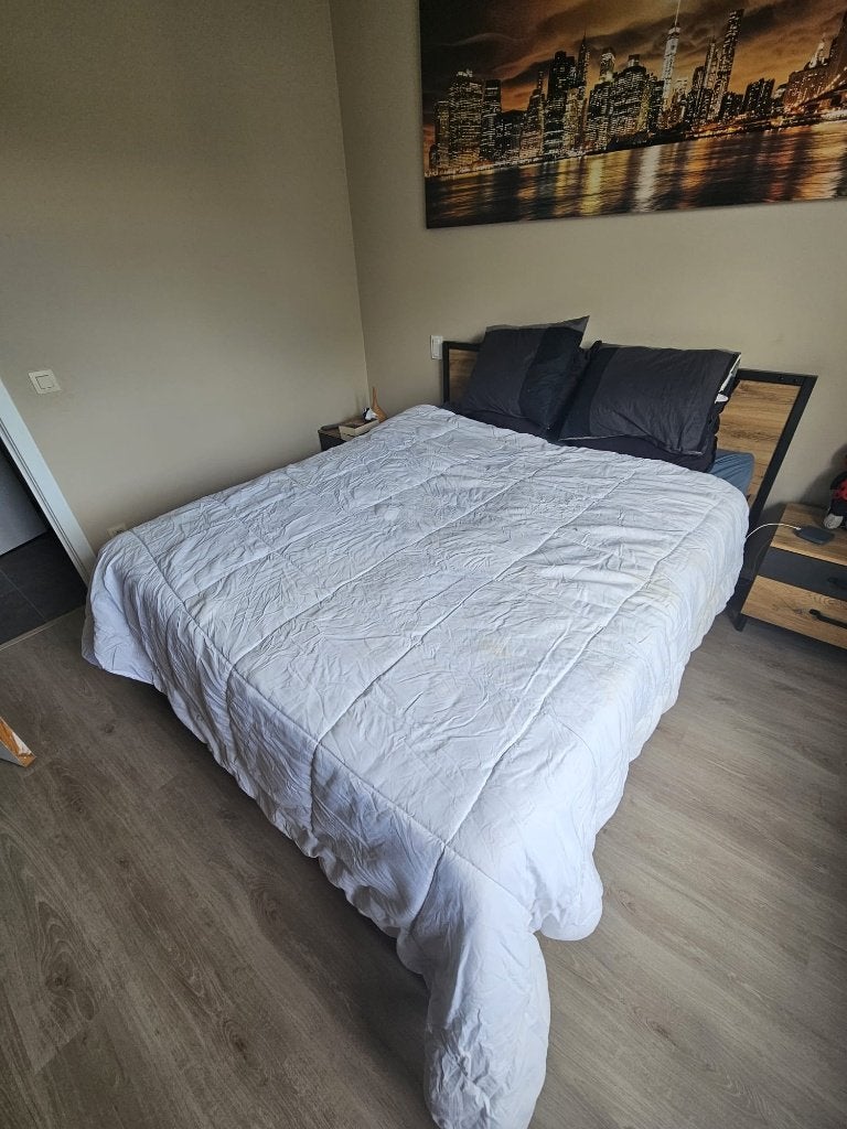 Donsdeken 220x200, Huis en Inrichting, Gebruikt, Wit, Tweepersoons, Ophalen of Verzenden