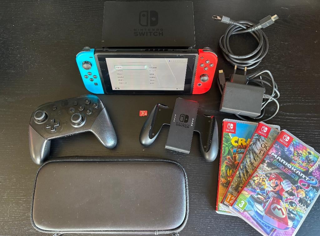 Nintendo Switch 1 V2 – Pack Mario Kart-manette pro + 2 jeux, Switch 2019 Upgrade, Enlèvement ou Envoi, Avec 1 manette, Avec jeux