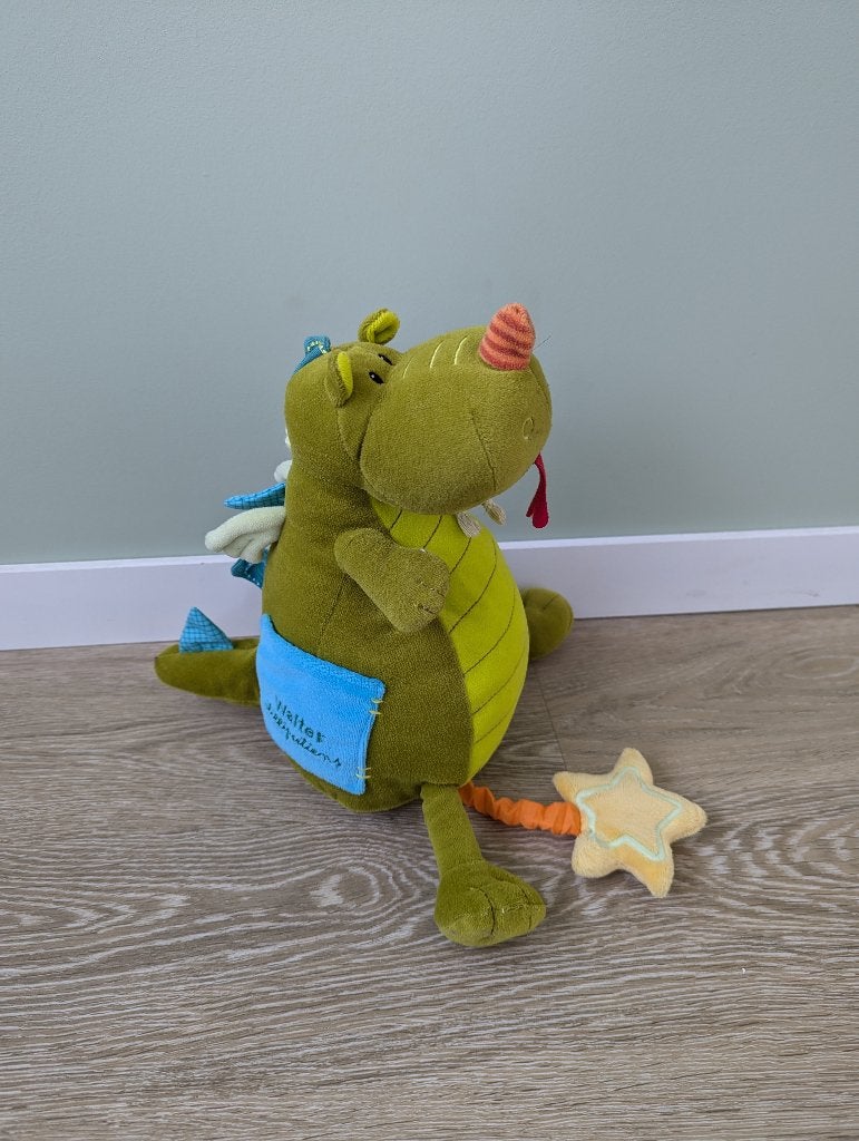 Muziekknuffel Lilliputiens Walter de draak, Ophalen, Zo goed als nieuw, Overige typen, Met licht