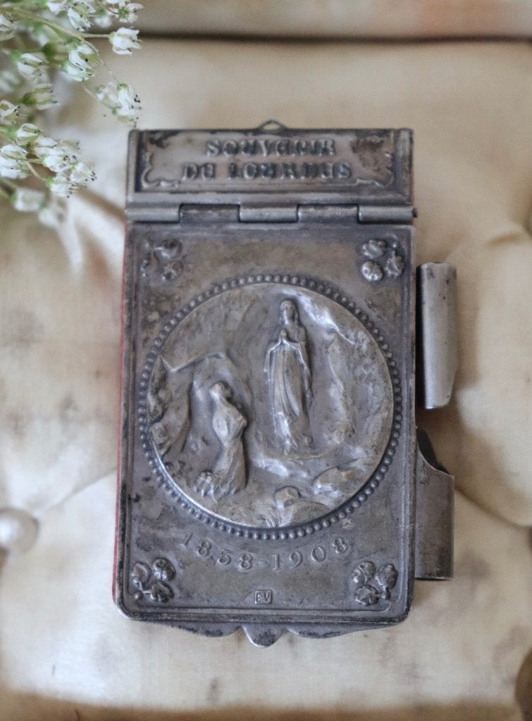 Oud notitieboek, notitieboek, souvenir van Lourdes, vintage, Verzenden, Gebruikt, Overige typen, Christendom | Katholiek