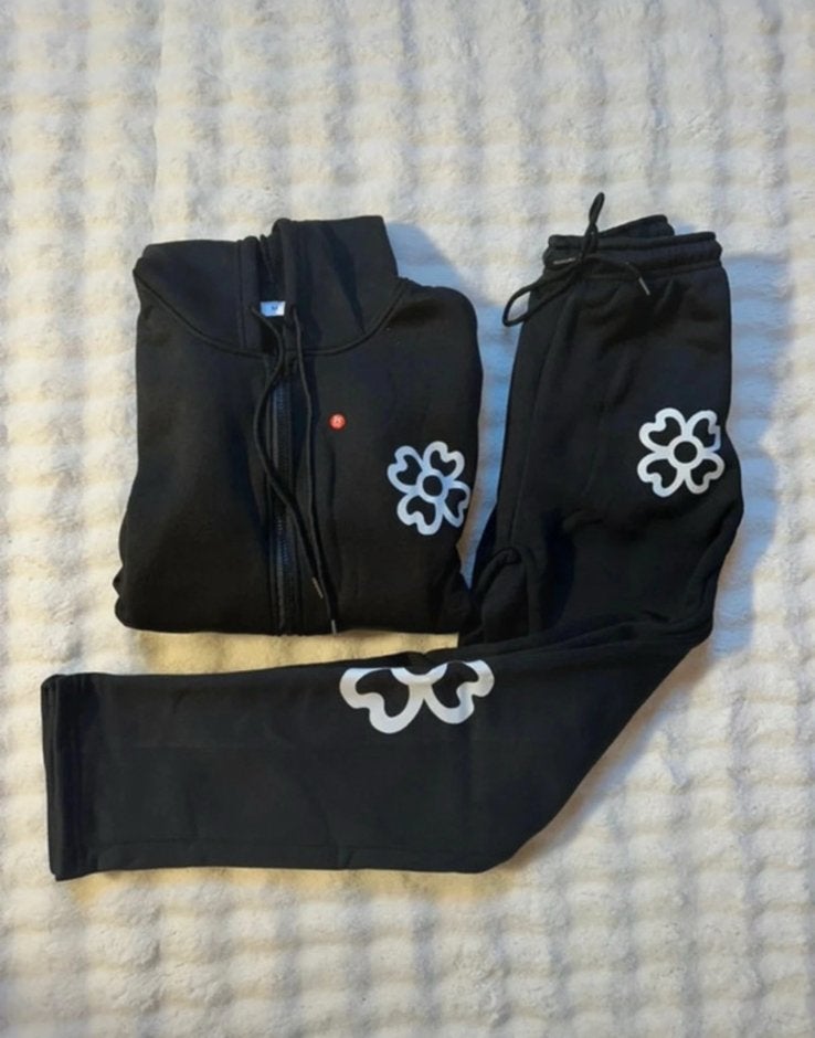Ensemble Noir BoohooMan Y2K – Hoodie + Jogging – Taille M, Enlèvement ou Envoi, Neuf, Taille 48/50 (M)