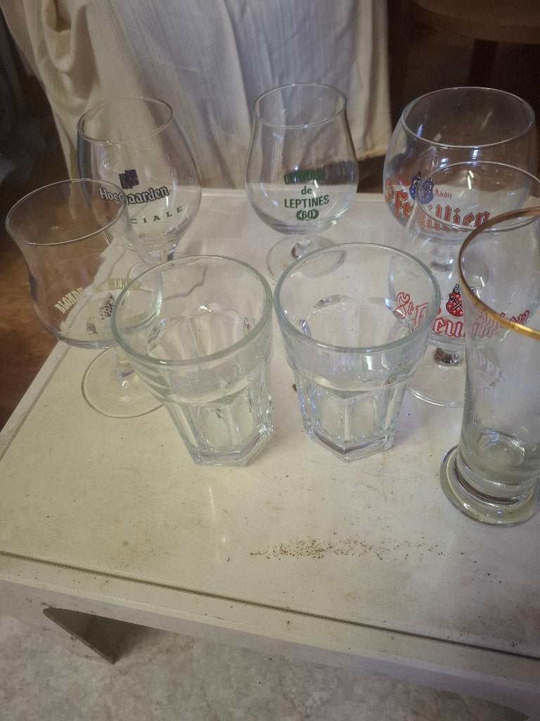 différents verres à bière, Verzamelen, Ophalen, Gebruikt, Bierglas