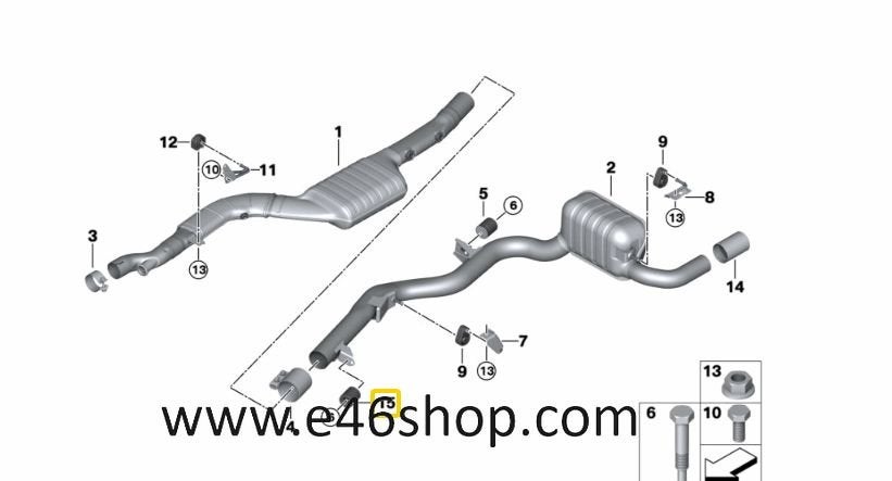 Trillingsdemper uitlaat BMW F20 F21 F22 F23 F07 F10 F11 oe 1, Auto-onderdelen, -, -, Nieuw, Ophalen of Verzenden