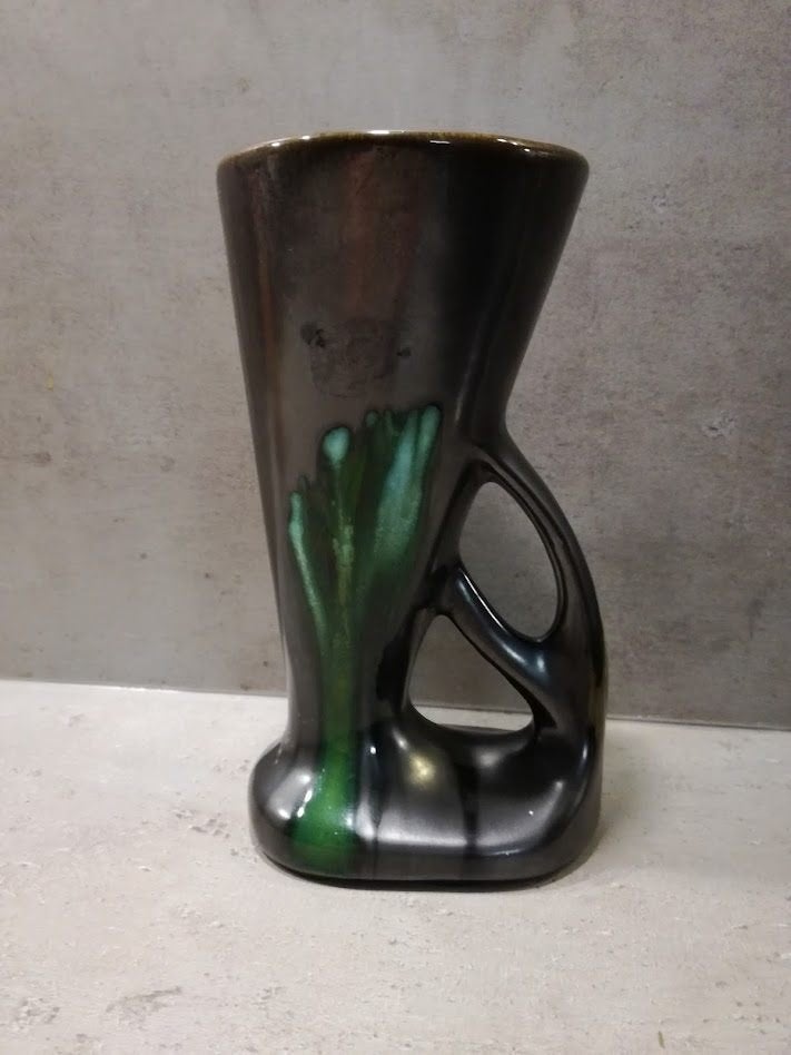 Art Déco - Faïencerie de Thulin - Modèle 450 - Années 30, Antiquités & Art, Pierre/céramique, Vase, Enlèvement ou Envoi, Noir