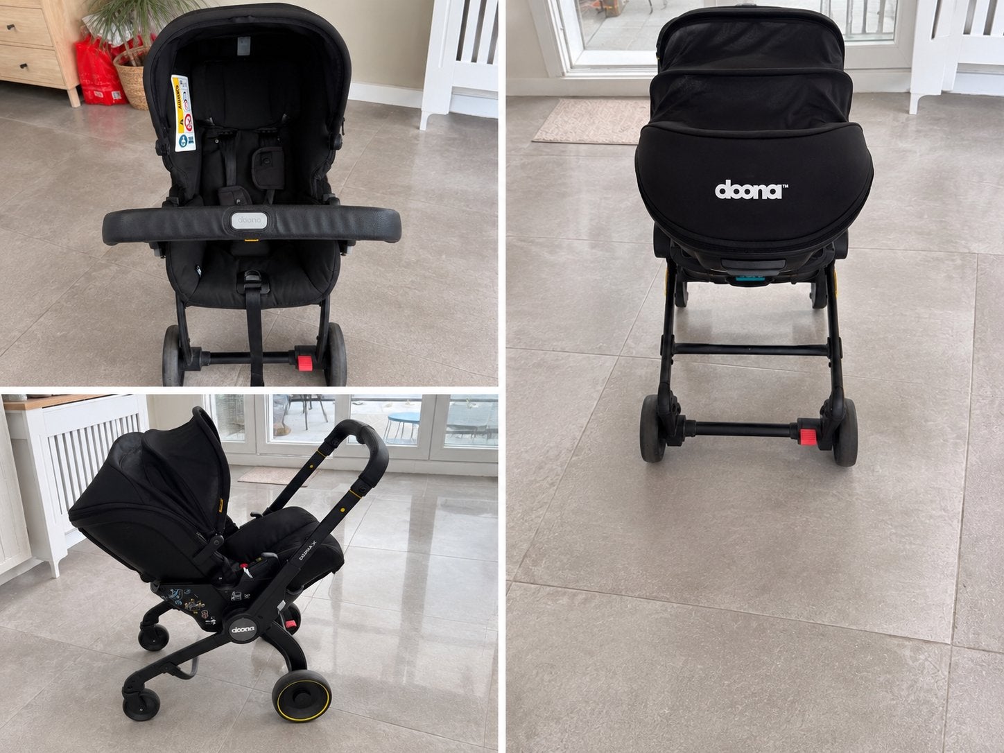 Doona X Autostoeltje/ Kinderwagen 2 in 1 incl. Isofix basis, Ophalen, Zo goed als nieuw, Regenhoes