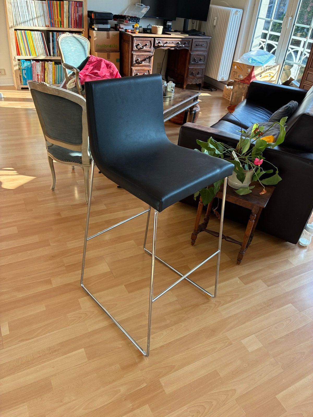 chaise de bar, Ophalen, Leer, Zo goed als nieuw, 90 cm of meer