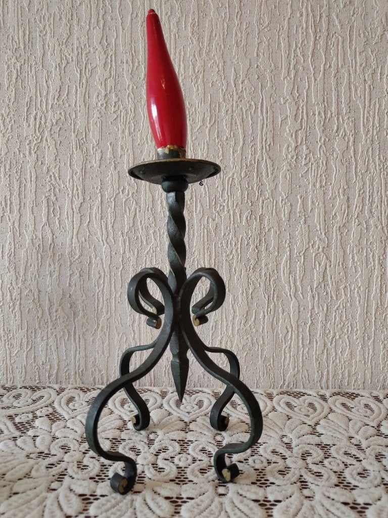 Smeedijzeren kandelaar, Antiek en Kunst, Ophalen, Overige materialen