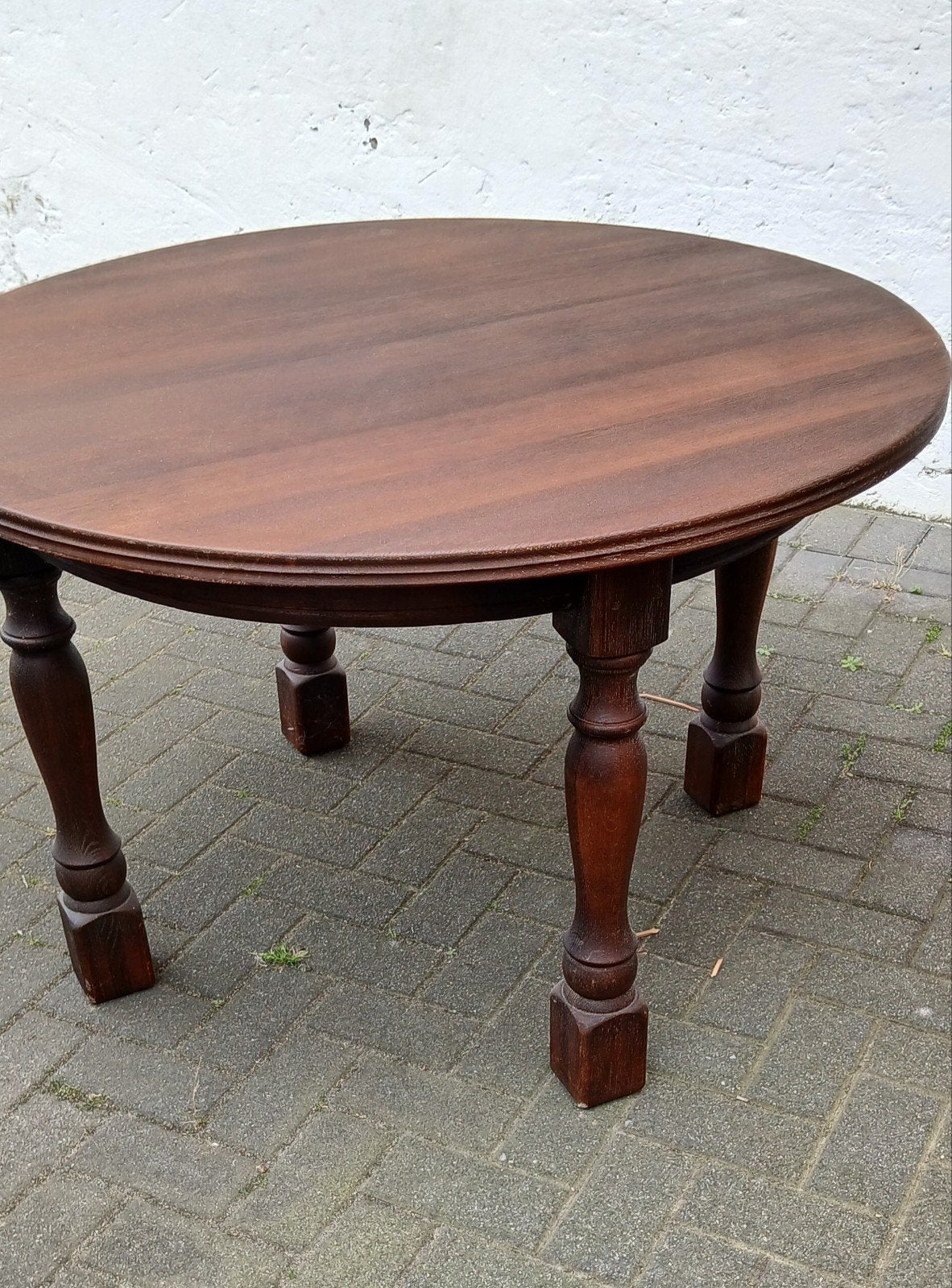 Ronde massieve eiken eettafel, Antiek en Kunst, Ophalen