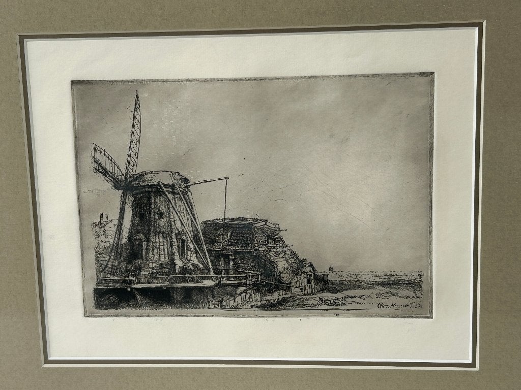Ets "De Molen" van Rembrandt van Rijn, Antiek en Kunst, Kunst | Etsen en Gravures, Ophalen of Verzenden, Ets