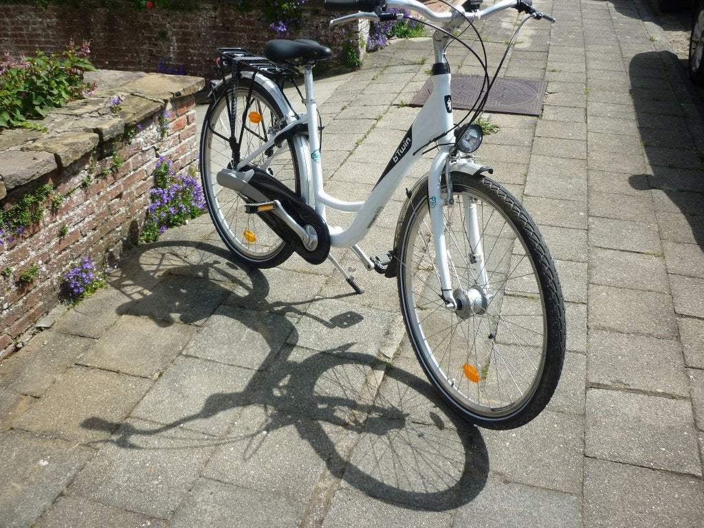 Vélo Decathlon_B'Twin Elops4 blanc taille M, Vélos & Vélomoteurs, Autres marques, Vitesses, Frein sur jante, Comme neuf