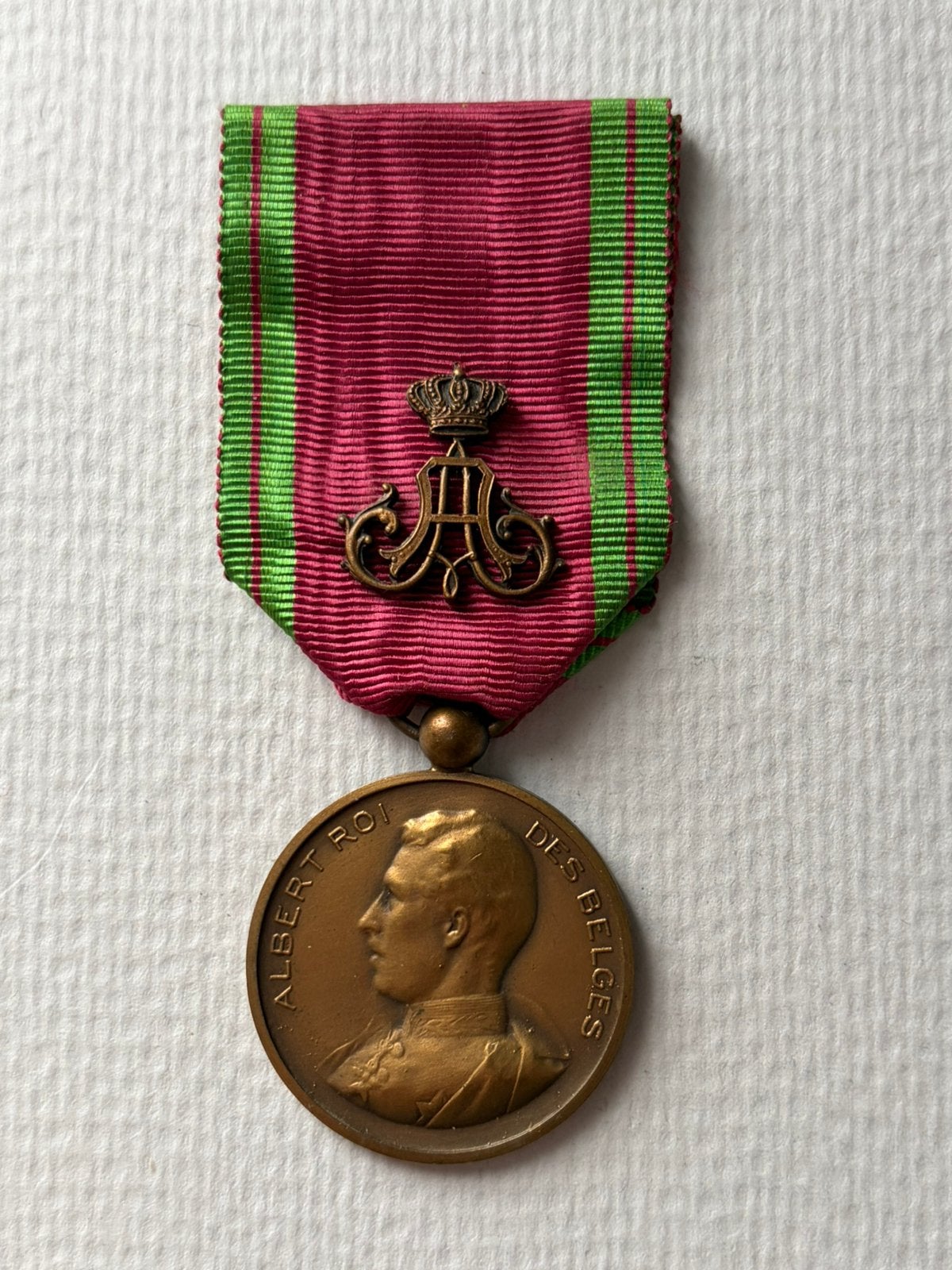 Maison royale Albert 1er (bronze), Enlèvement ou Envoi, Armée de terre, Ruban, Médaille ou Ailes
