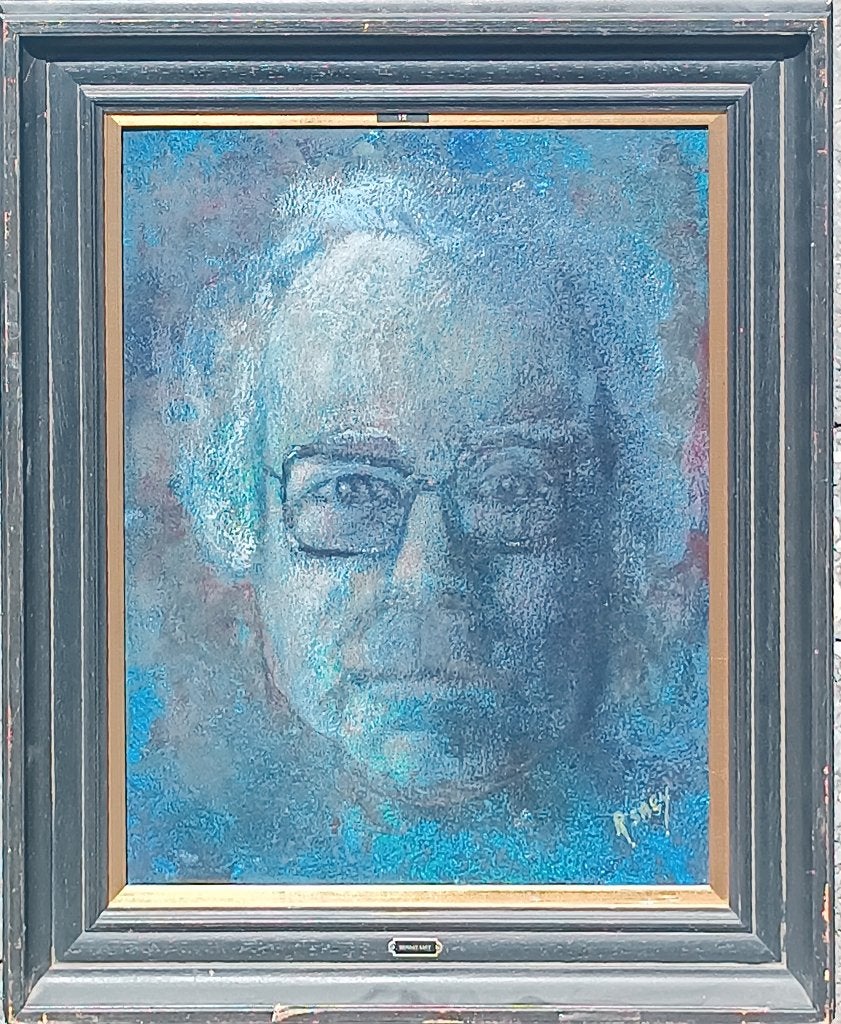 Renaat Saey (1913-1996): Zelfportret (55 x 65 cm), Enlèvement ou Envoi, Signé, Peinture à l'huile, Portrait ou Personnes