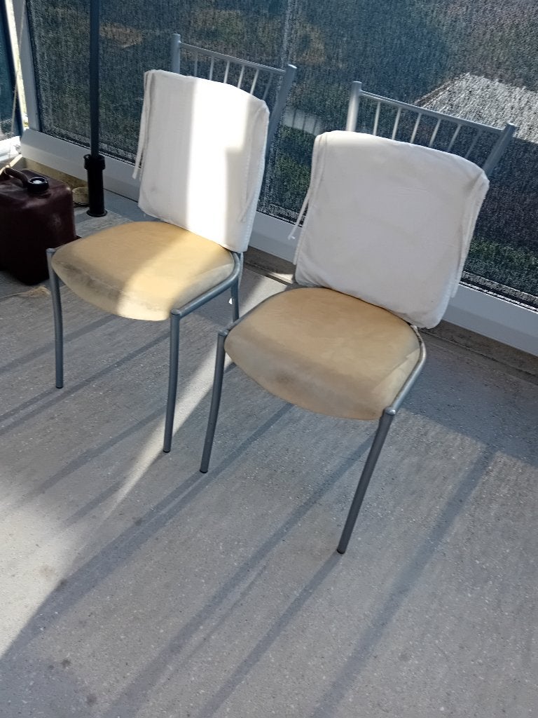 2 chaises de cuisine ou terrasse, Enlèvement, Utilisé, Aluminium