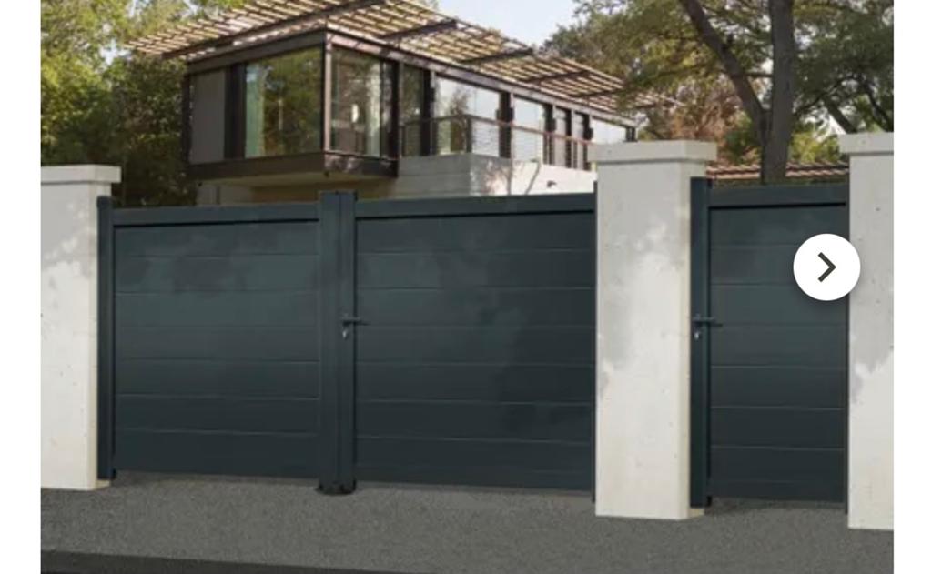 Dubbele Tuinpoort + Looppoort + palen, Tuin en Terras, Ophalen, 150 tot 200 cm, Nieuw, Aluminium