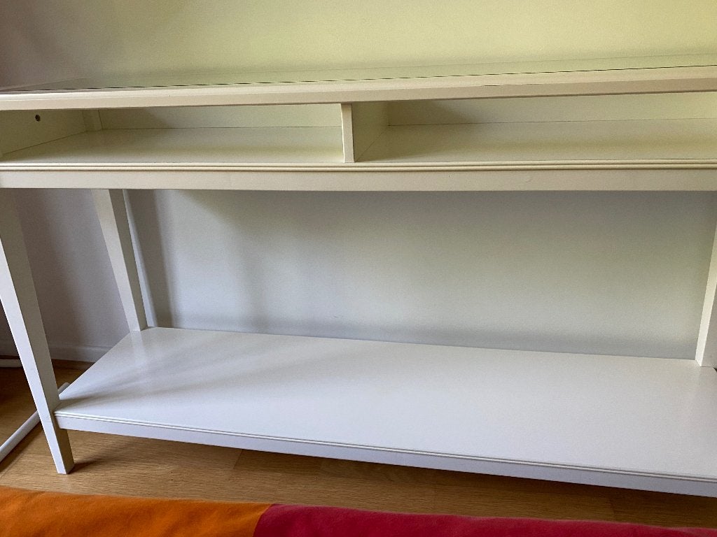 Console blanc et verre liatorp, 100 à 150 cm, 25 à 50 cm, Comme neuf, Verre