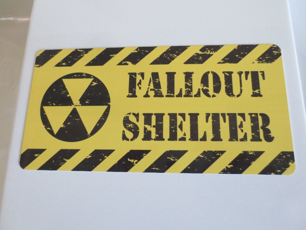 Metalen bordje "Fallout Shelter", Verzamelen, Ophalen of Verzenden, Nieuw