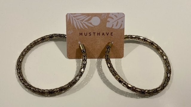 Goudkleurige ringvormige oorbellen, Handtassen en Accessoires, Ophalen of Verzenden, Nieuw, Goud, Hangers