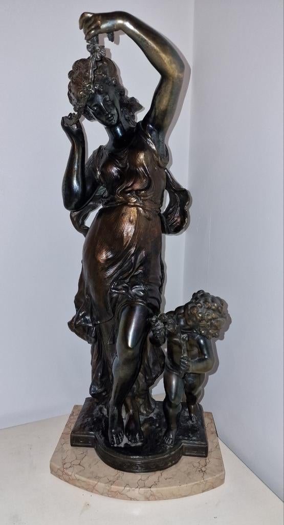 Antieken beeld moeder en kind, Antiek en Kunst, Ophalen, Beeld
