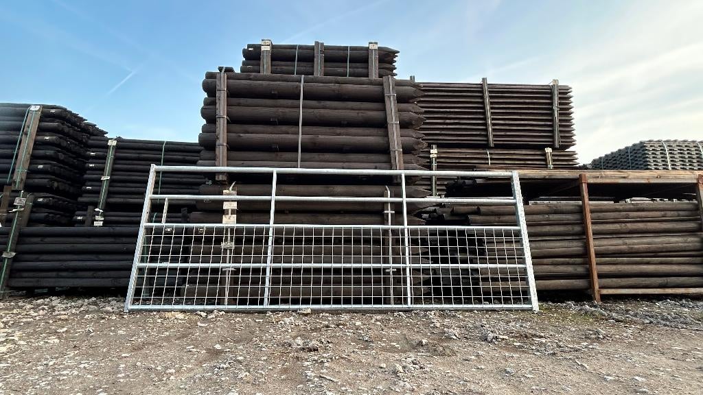 Stevige gegalvaniseerde weidepoort 305 cm – half gaas, Dieren en Toebehoren, Stalling en Weidegang, Weidegang, 2 of 3 paarden of pony's