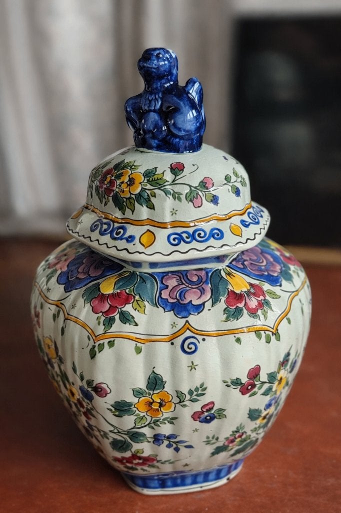 Dekselvaas: Delfts, Polychrome, Ophalen