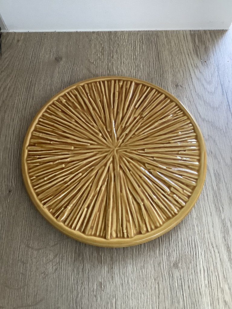 Ancien plat paille Keralux Boch Frères TBE, Antiquités & Art, Enlèvement ou Envoi