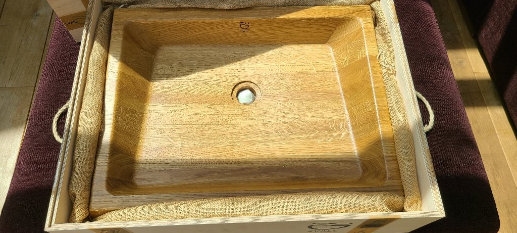 Vasque chêne massif- NEUF, Neuf, 25 à 50 cm, Lavabo ou Évier, Moins de 100 cm