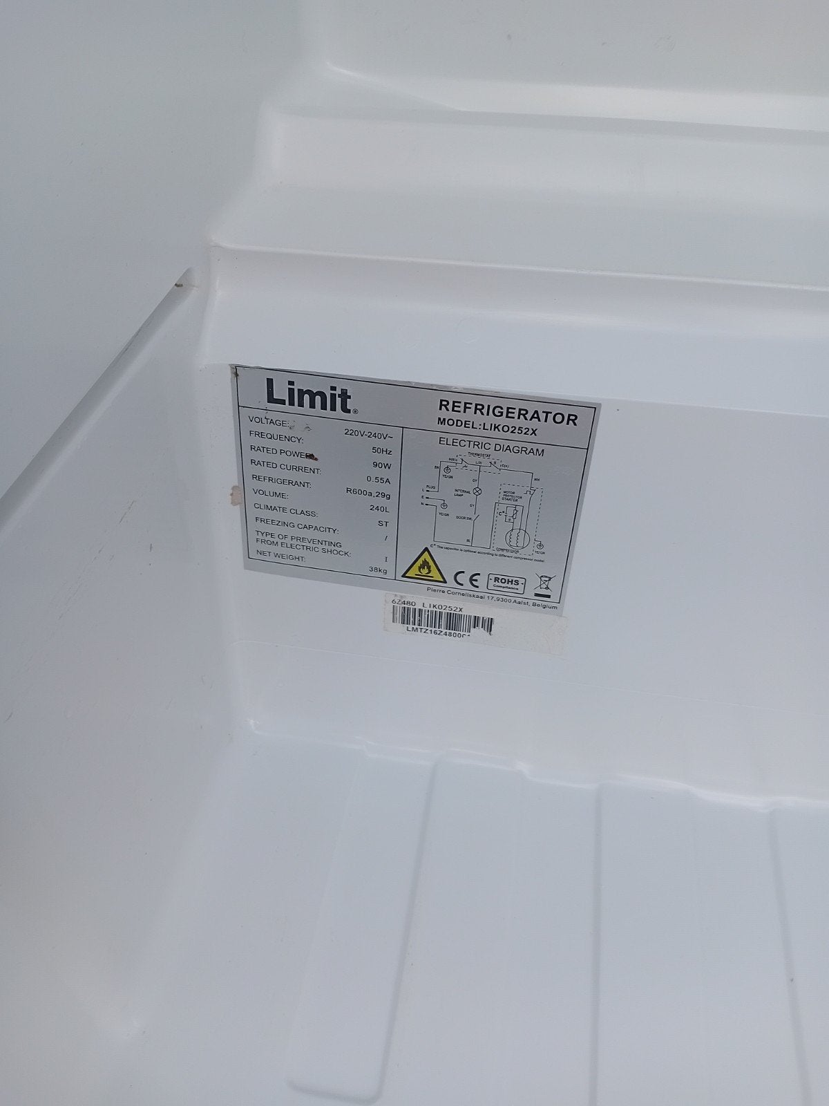 ijskast, Electroménager, 200 litres ou plus, 45 à 60 cm, Sans bac à congélation, Comme neuf