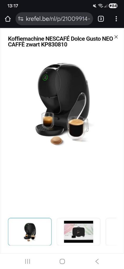 Dolce gusto neo café zwart, Ophalen