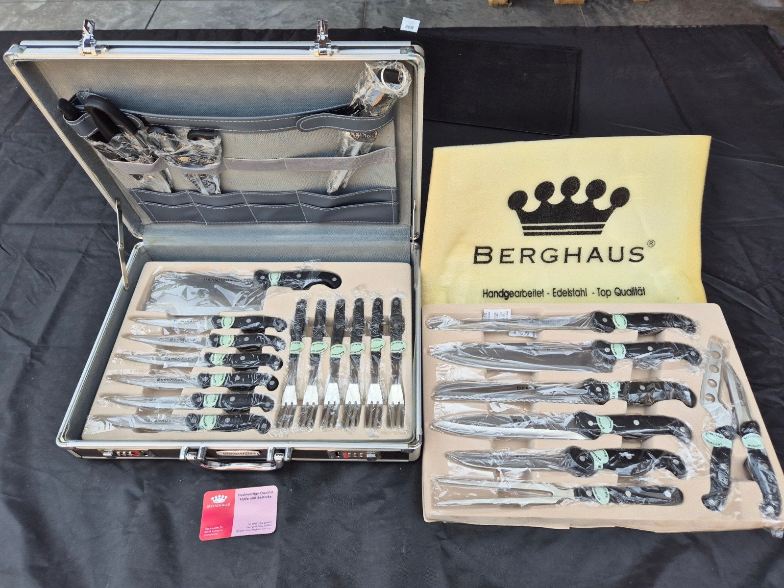 24-delige originele RVS BERGHAUS messenset in koffer (NIEUW), Ophalen