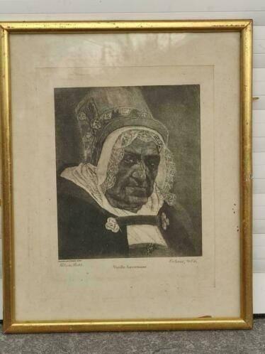 gravure vieille anversoise " de felicien rops, Ophalen of Verzenden, Gravure