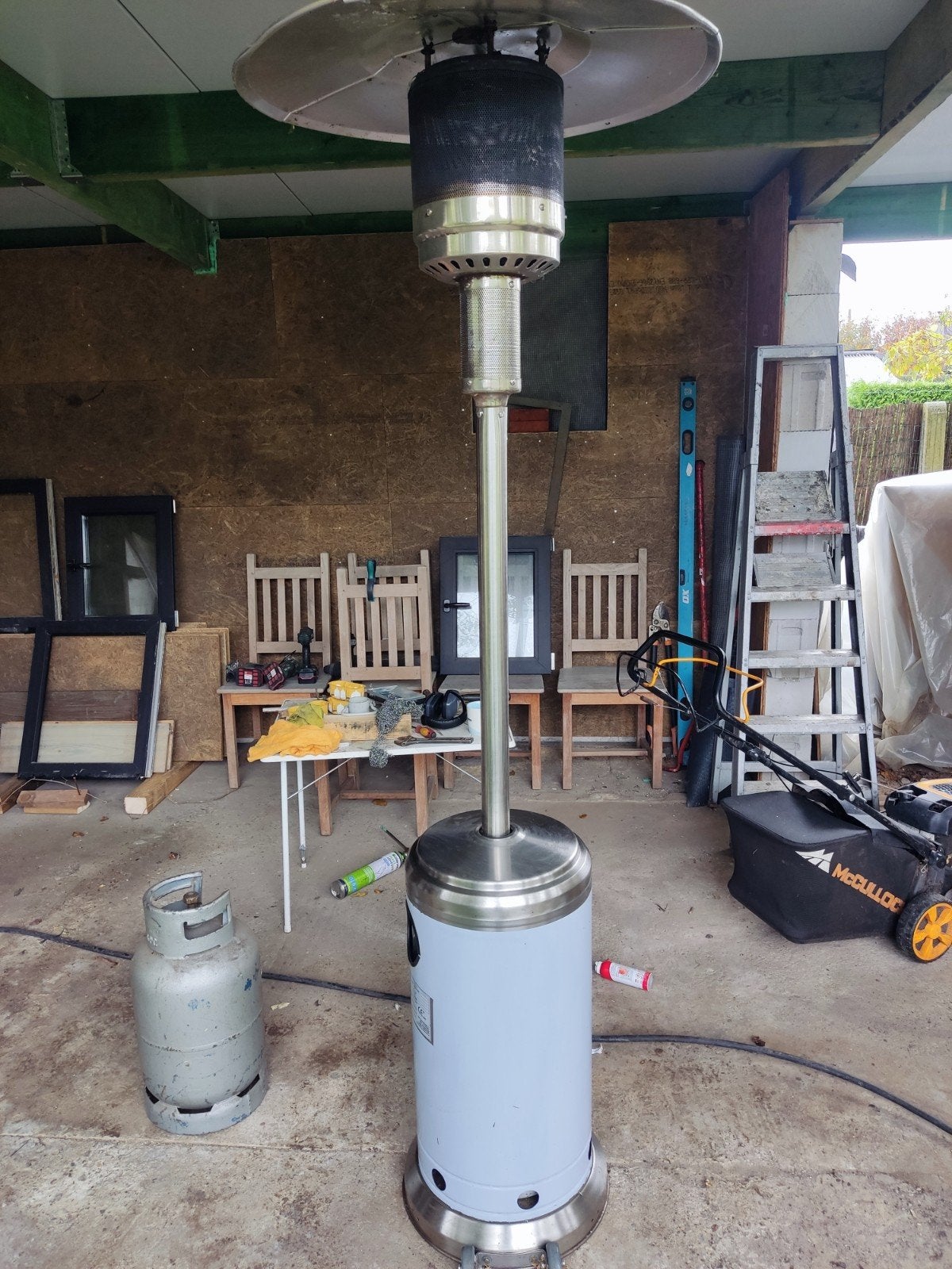 terrasverwarmer op gas, Jardin & Terrasse, Enlèvement, Utilisé, Gaz, Sol