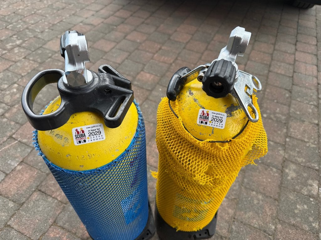 2x 230 bar 12L fles., Watersport en Boten, Duiken, Ophalen, Gebruikt, Duikfles