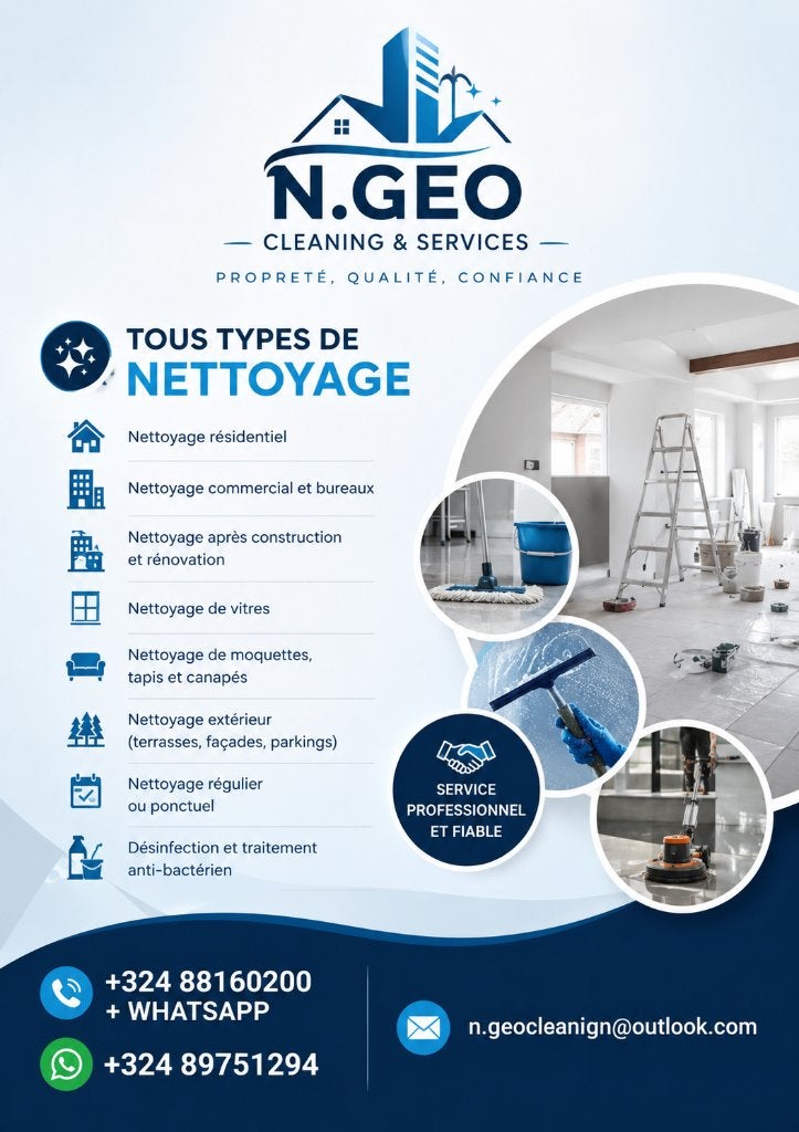 N.GEO CLEANING & SERVICES, Maison & Meubles, Enlèvement ou Envoi