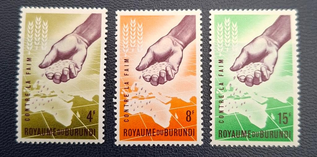 Timbres Y&T 49/51** du Burundi, Enlèvement ou Envoi, Non oblitéré