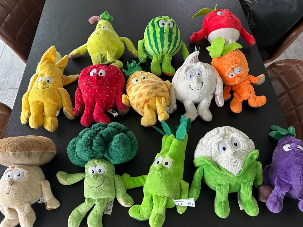 Pluche knuffels fruit & groenten, Ophalen, Zo goed als nieuw