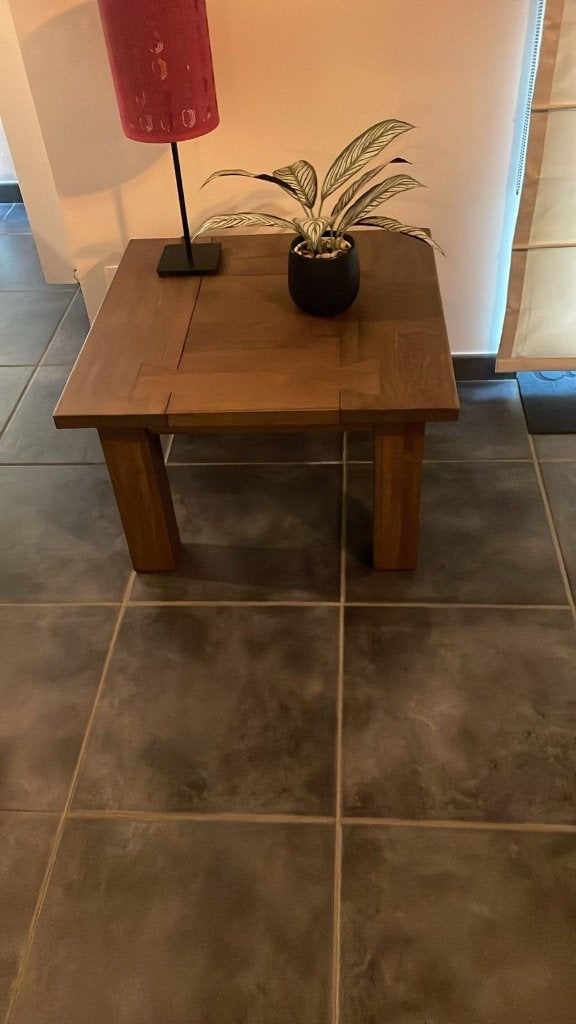 Bijzettafel, Huis en Inrichting, Tafels | Bijzettafels, Vierkant, 55 tot 75 cm, Hout, Ophalen