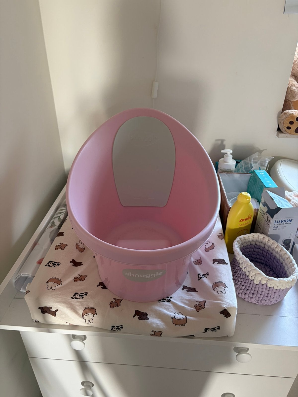 Shnuggle baby bad met staander, Kinderen en Baby's, Ophalen, Zo goed als nieuw