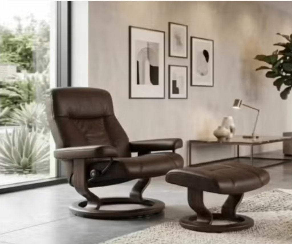 stressless relax met voetbankje, Enlèvement, Utilisé, Bois