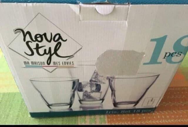 Lot de 18 verres Nova Styl Iris – Neufs, Maison & Meubles, Enlèvement ou Envoi