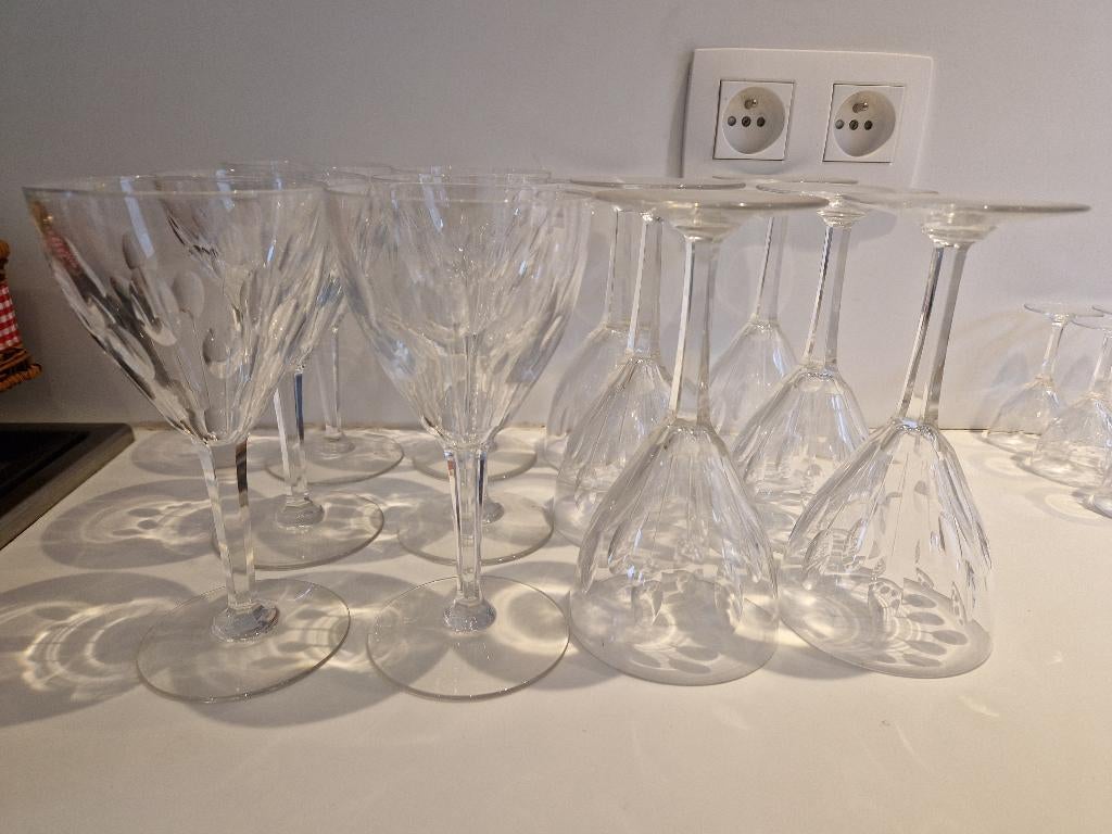 12 kristallen glazen 18cm, Collections, Enlèvement, Utilisé, Autres types