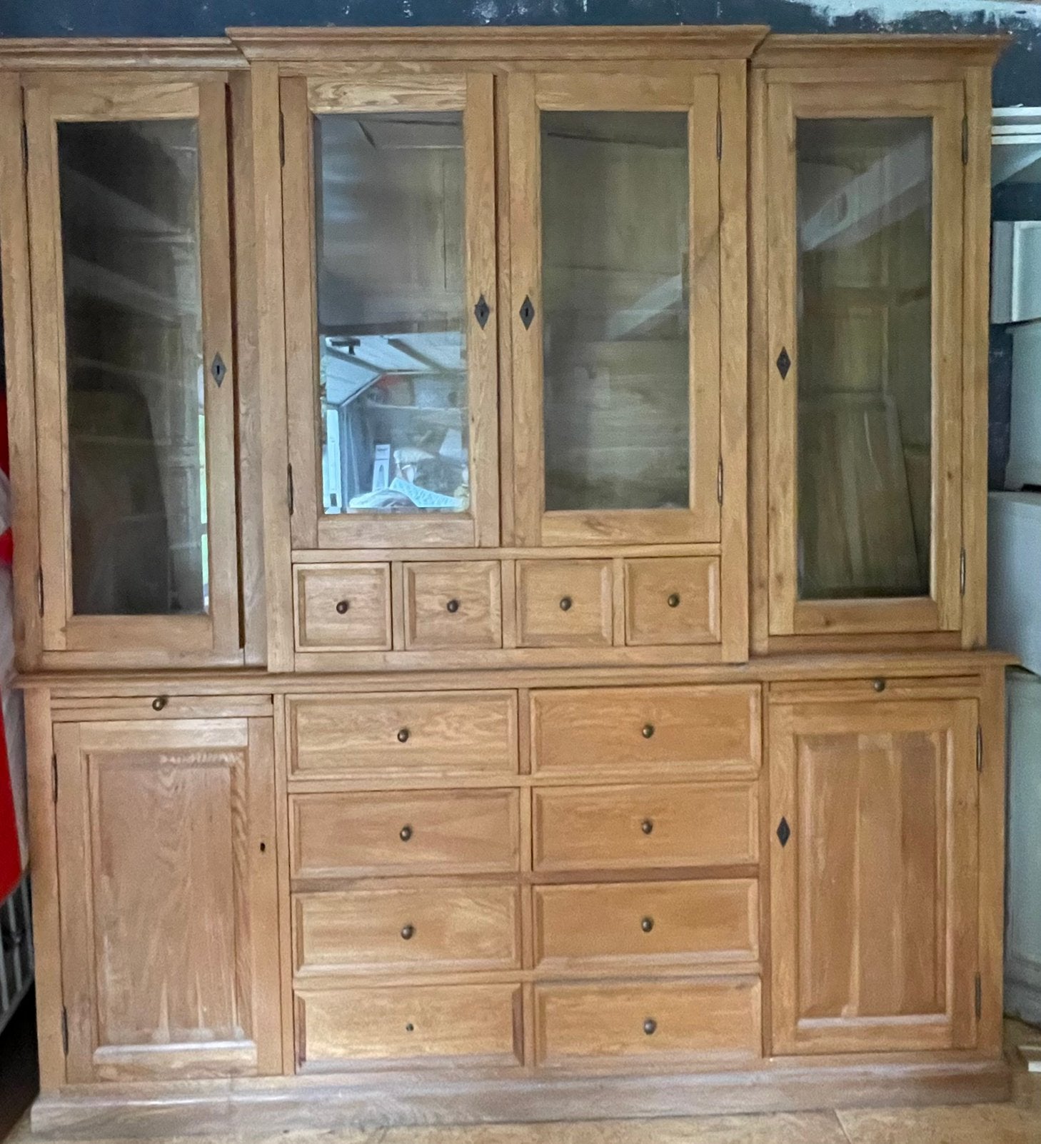 grand vaisselier en bois massif ou en bois naturel, Maison & Meubles, Enlèvement, Comme neuf
