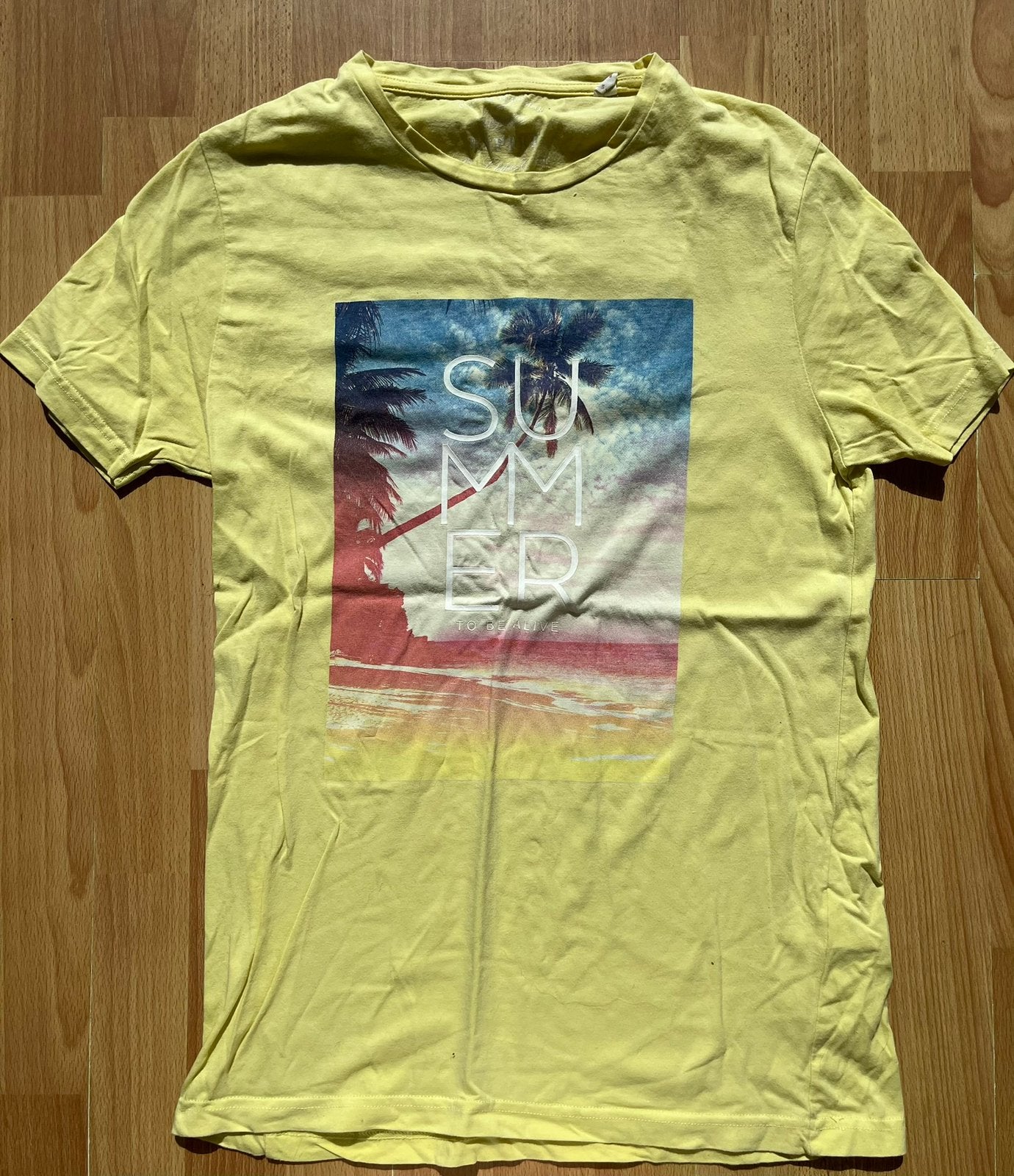 T-shirt jaune d’été, Verzenden, Geel, Korte mouw, Maat 36 (S)