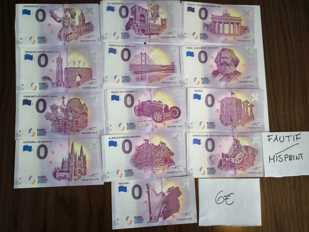 GRANDE COLLECTION BILLETS 0€ SOUVENIR – 2016 À 2026, Postzegels en Munten, Bankbiljetten | Nederland