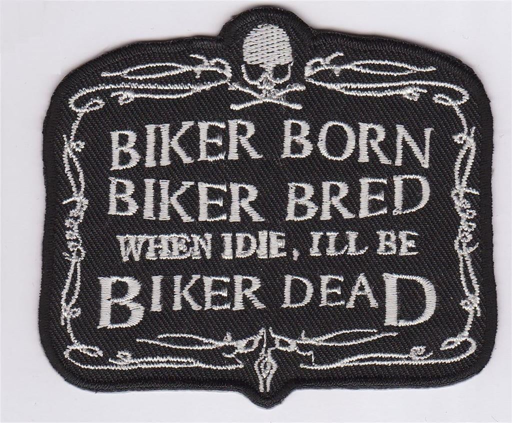 Biker Born, Biker Bred stoffen opstrijk patch embleem, Motoren, Verzenden, Nieuw