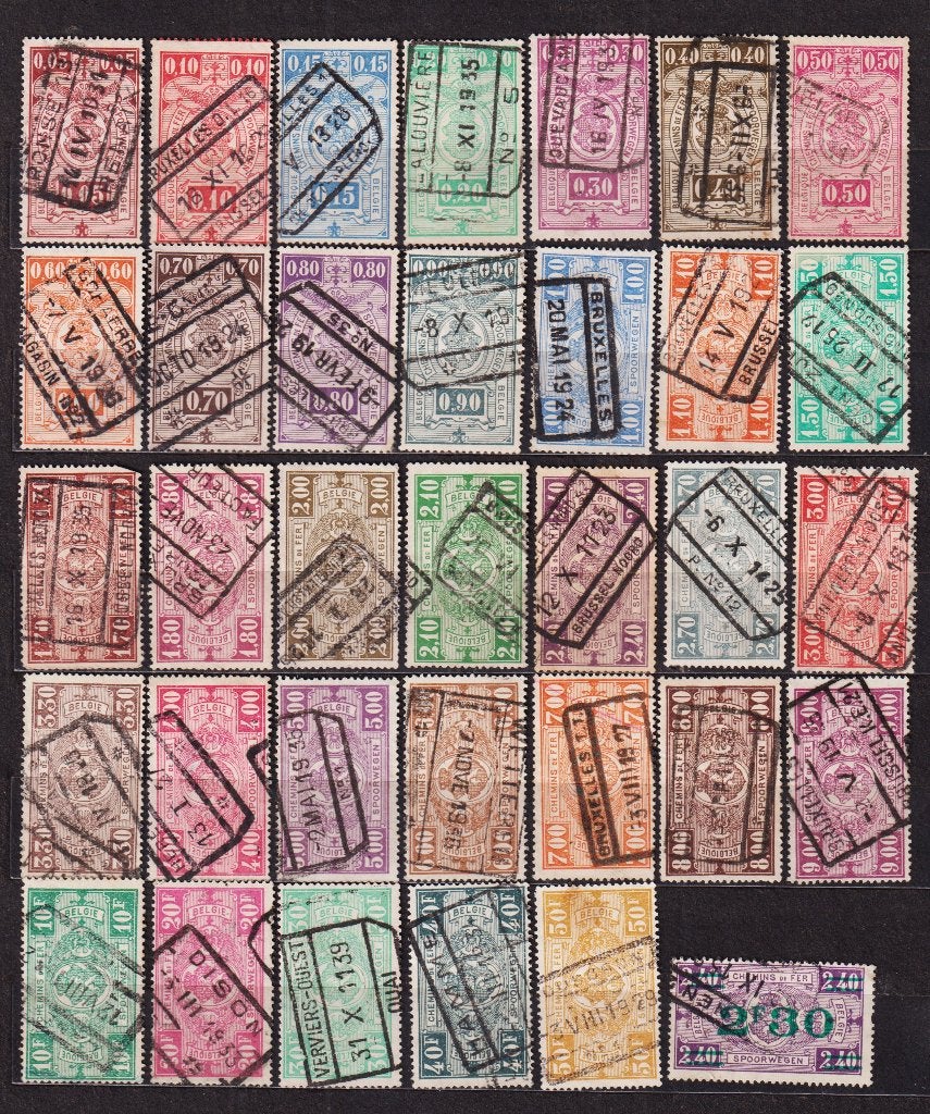 Belgique Timbres chemins de fer 1923-24 TR135-167 oblitéré, Envoi, Affranchi, Oblitéré