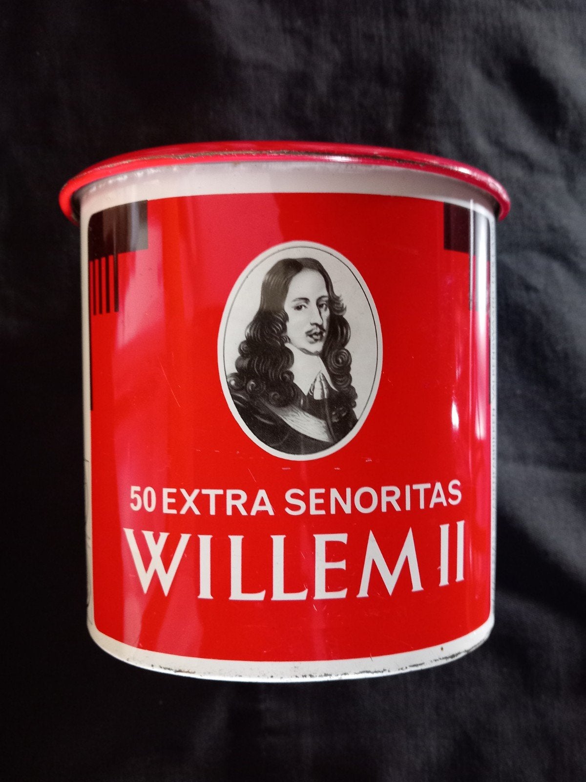 Vintage sigarenblik Willem II Extra Senoritas -> 2€, Ophalen, Gebruikt, Tabaksdoos of Verpakking